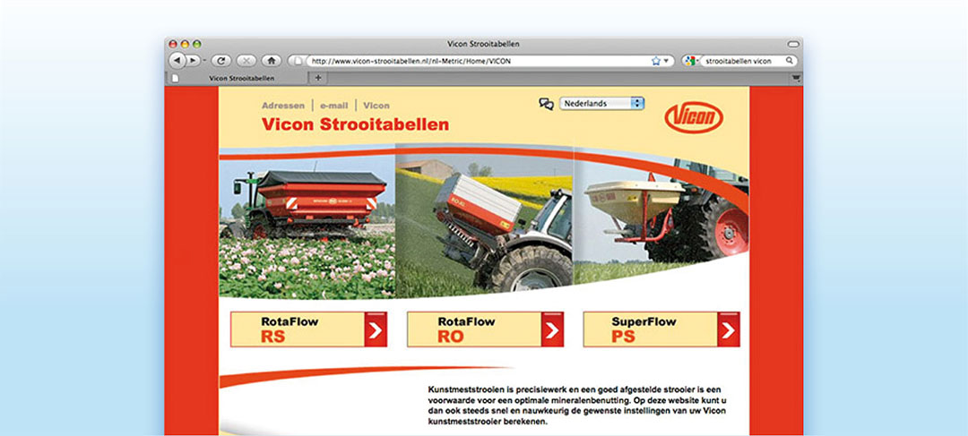 HSTotaal ontwikkelt speciale website voor Vicon Landbouwmachines